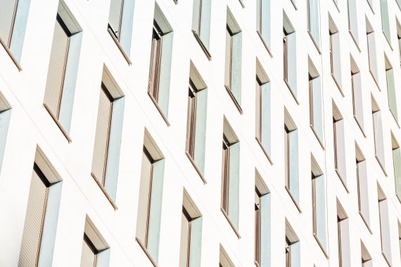 rows of windows of modern building