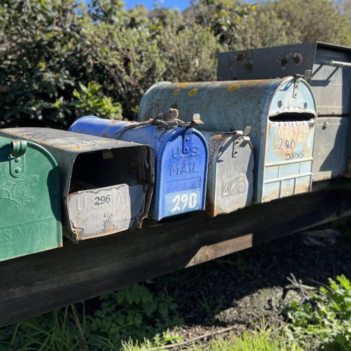 Row Of Colorful Mailboxes