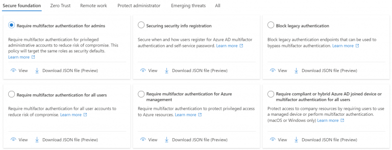 How to use the Azure AD conditional access templates