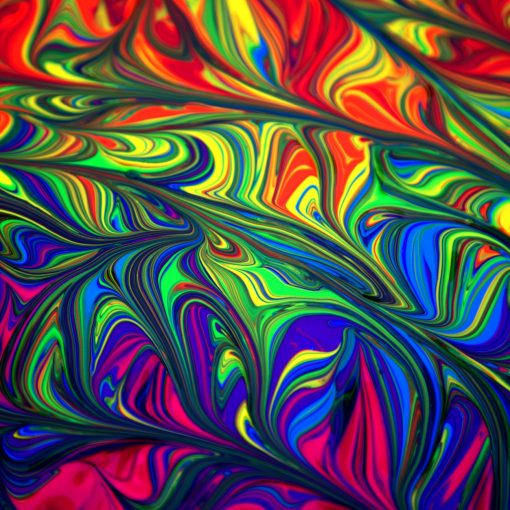 blue green and red abstract illustration