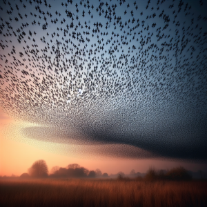 A murmuration of starlings