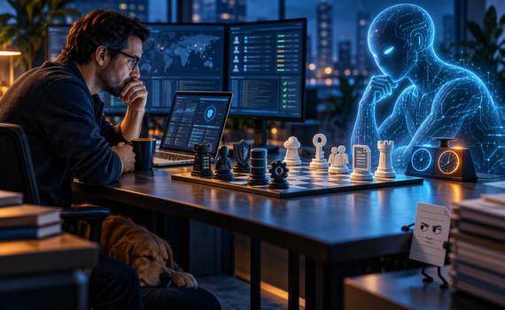 human and AI agent in a battle of wits